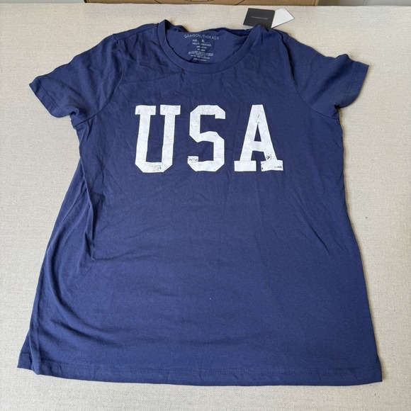 Grayson Threads Womens T-Shirt‎ USA Patriotic XL Blue Americana Casual - Picture 2 of 6